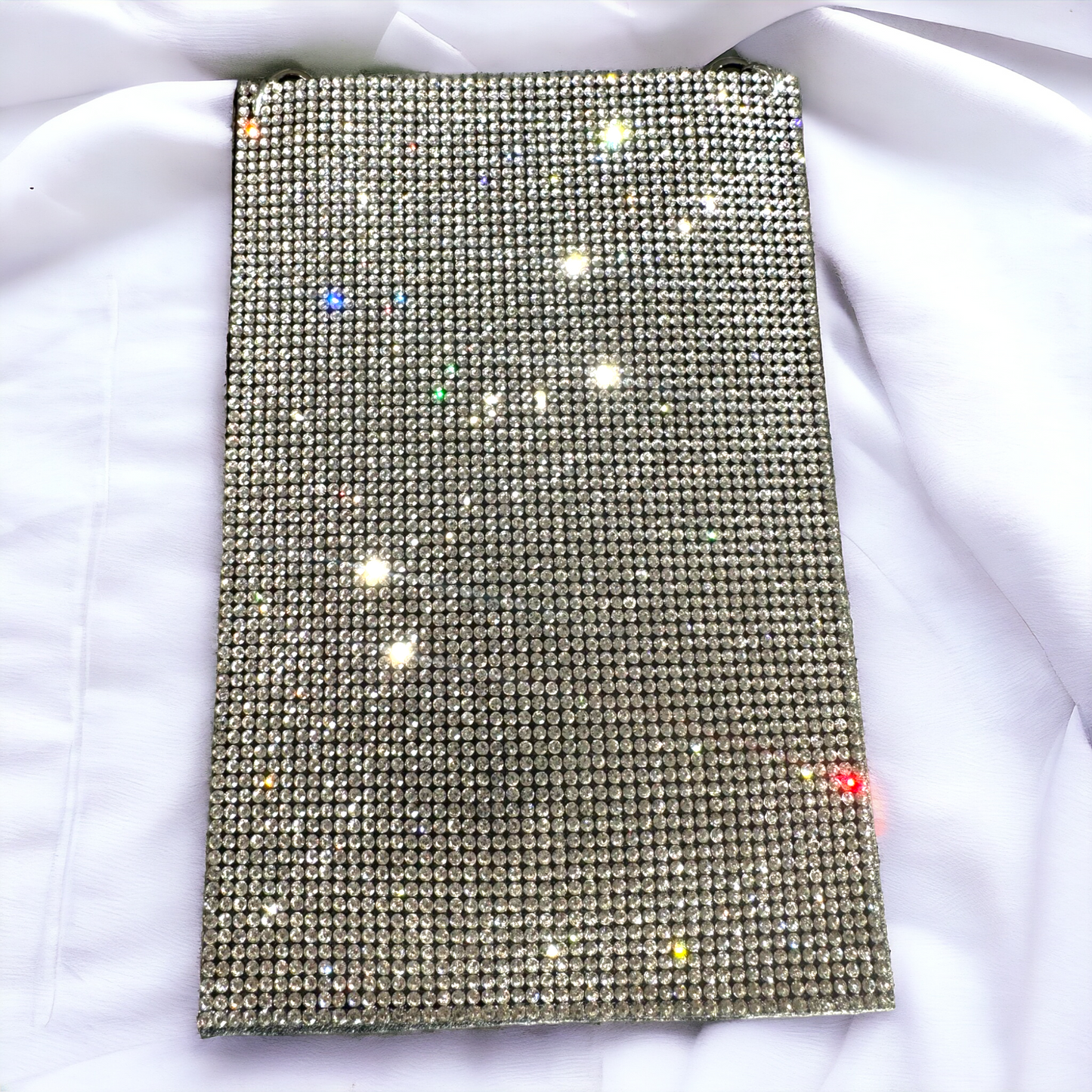 Mini borsa a tracolla di lusso con strass per donna