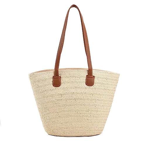 Borsa a tracolla estiva in paglia intrecciata vintage