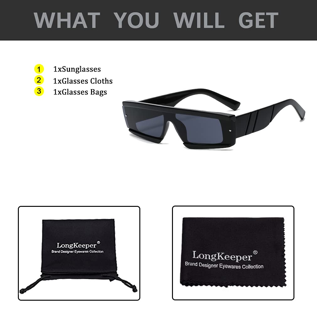 Futuristische Sonnenbrille im Cyberpunk-Stil – Rechteckige Gläser – UV-Schutz