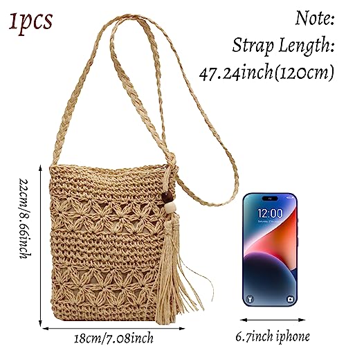 Damen Strohtasche mit Quaste