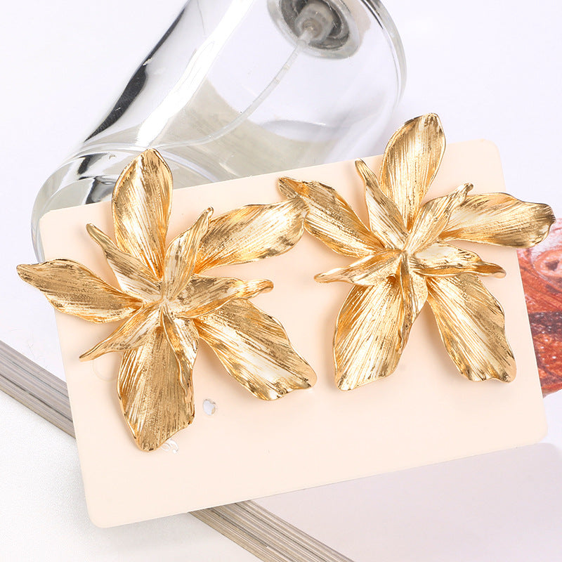 Große Blume Ohrstecker Blütenblatt Ohrring