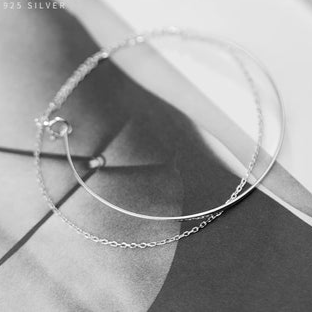 Bracciale in argento sterling 925 per donna, regalo alla moda, linea geometrica