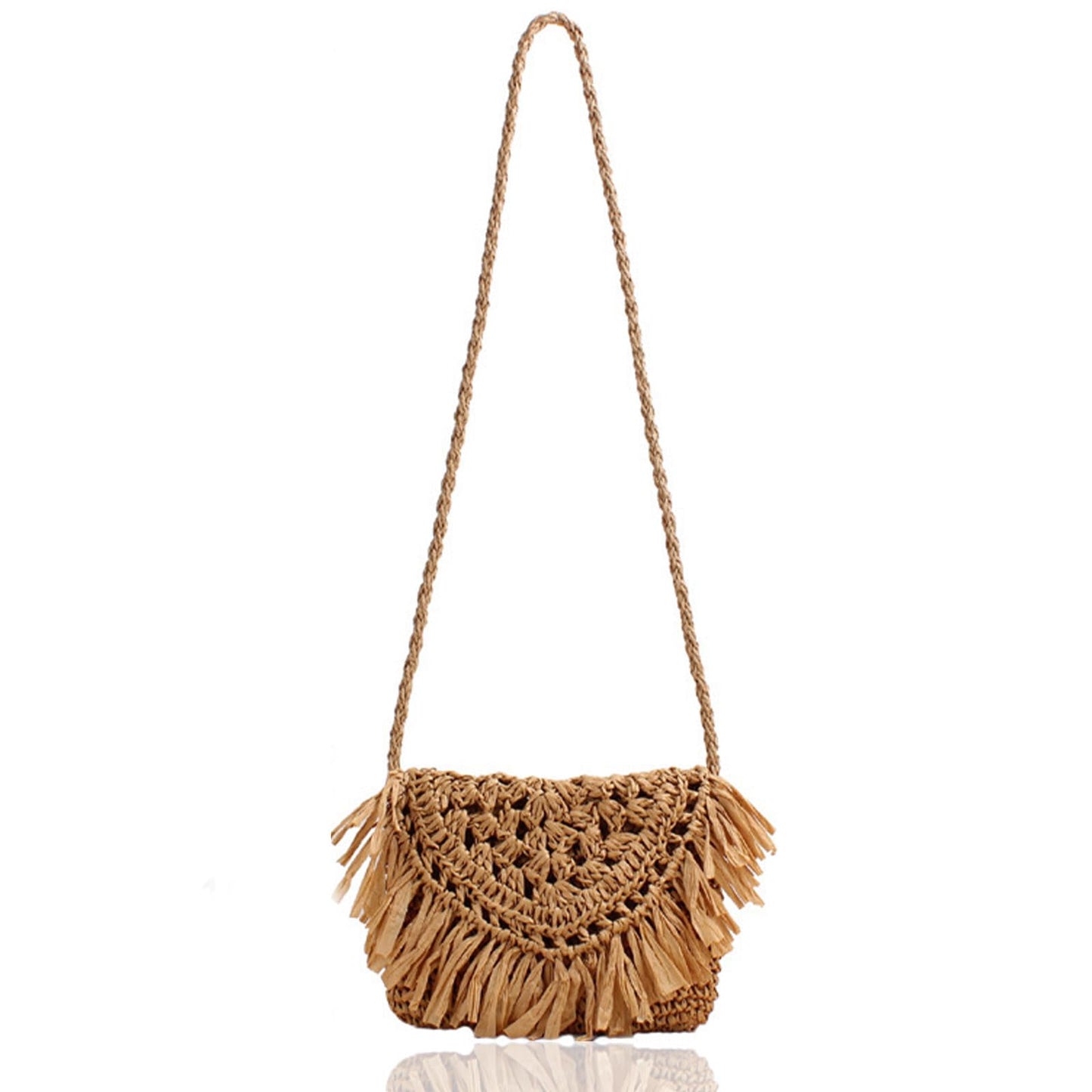 Damen Strohtasche mit Quaste
