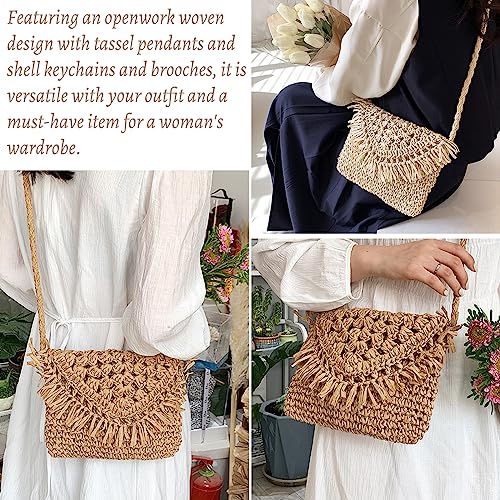Damen Strohtasche mit Quaste