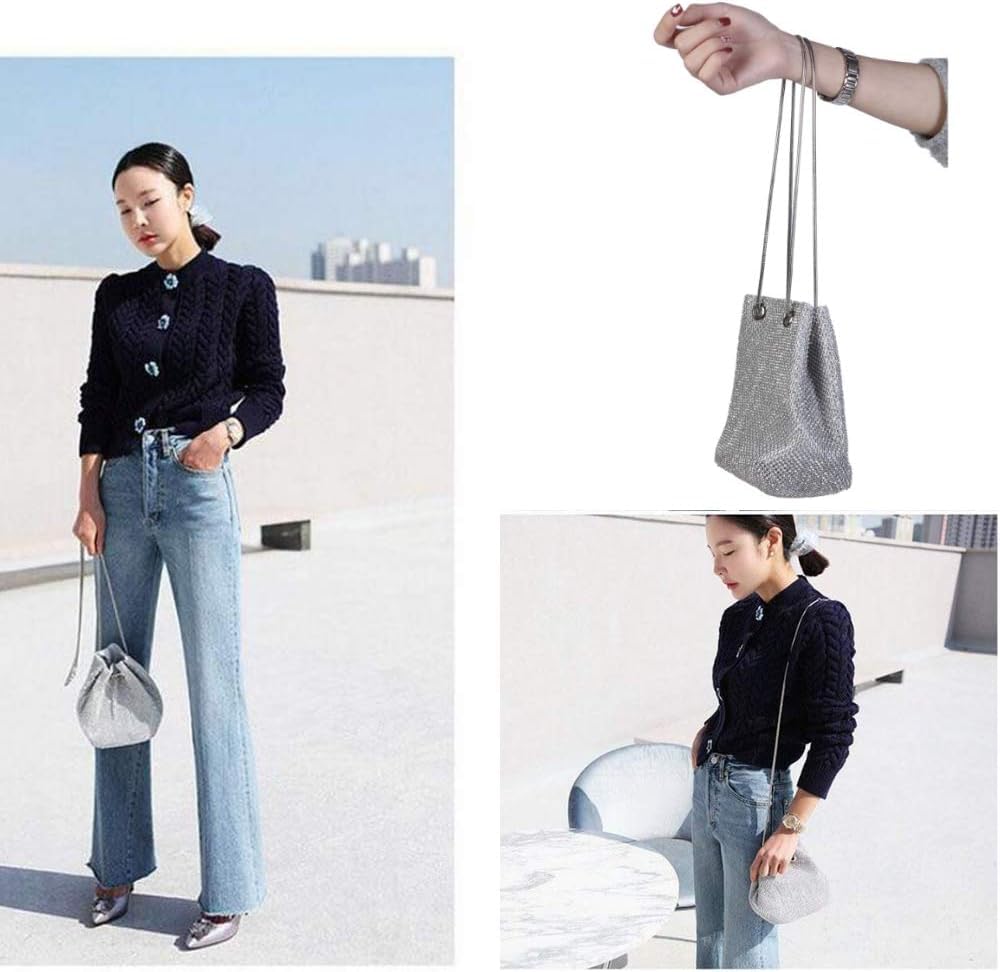 Mini-Clutch mit silbernem Strass