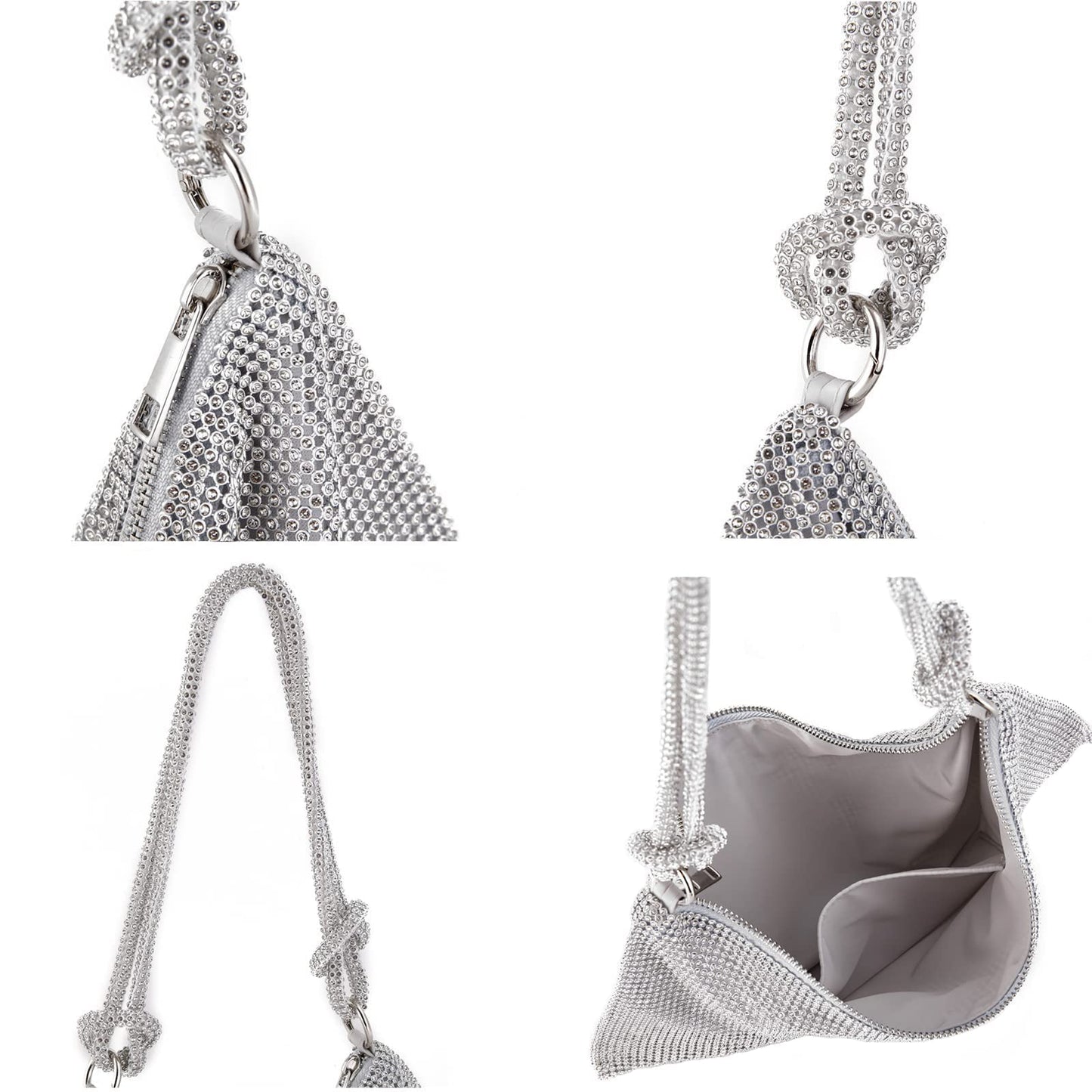 Mini-Clutch mit silbernem Strass