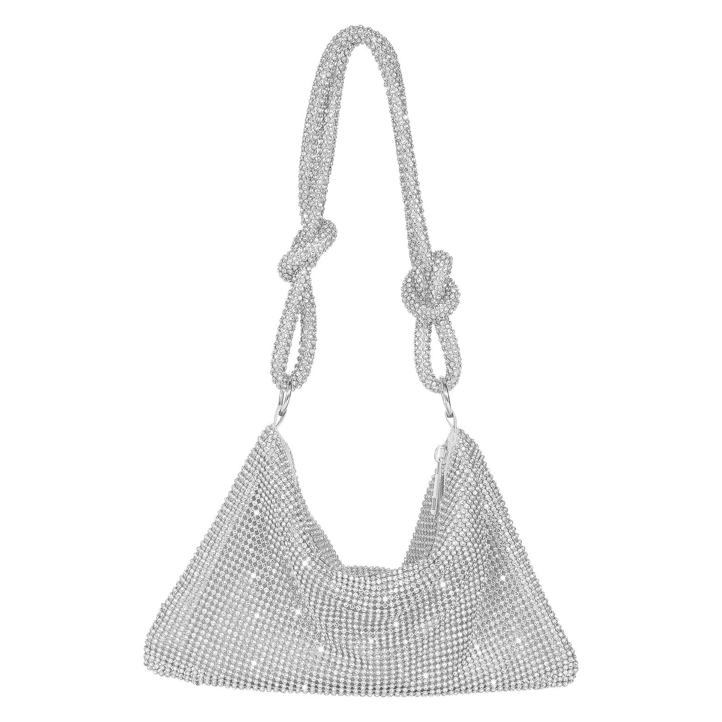 Mini-Clutch mit silbernem Strass