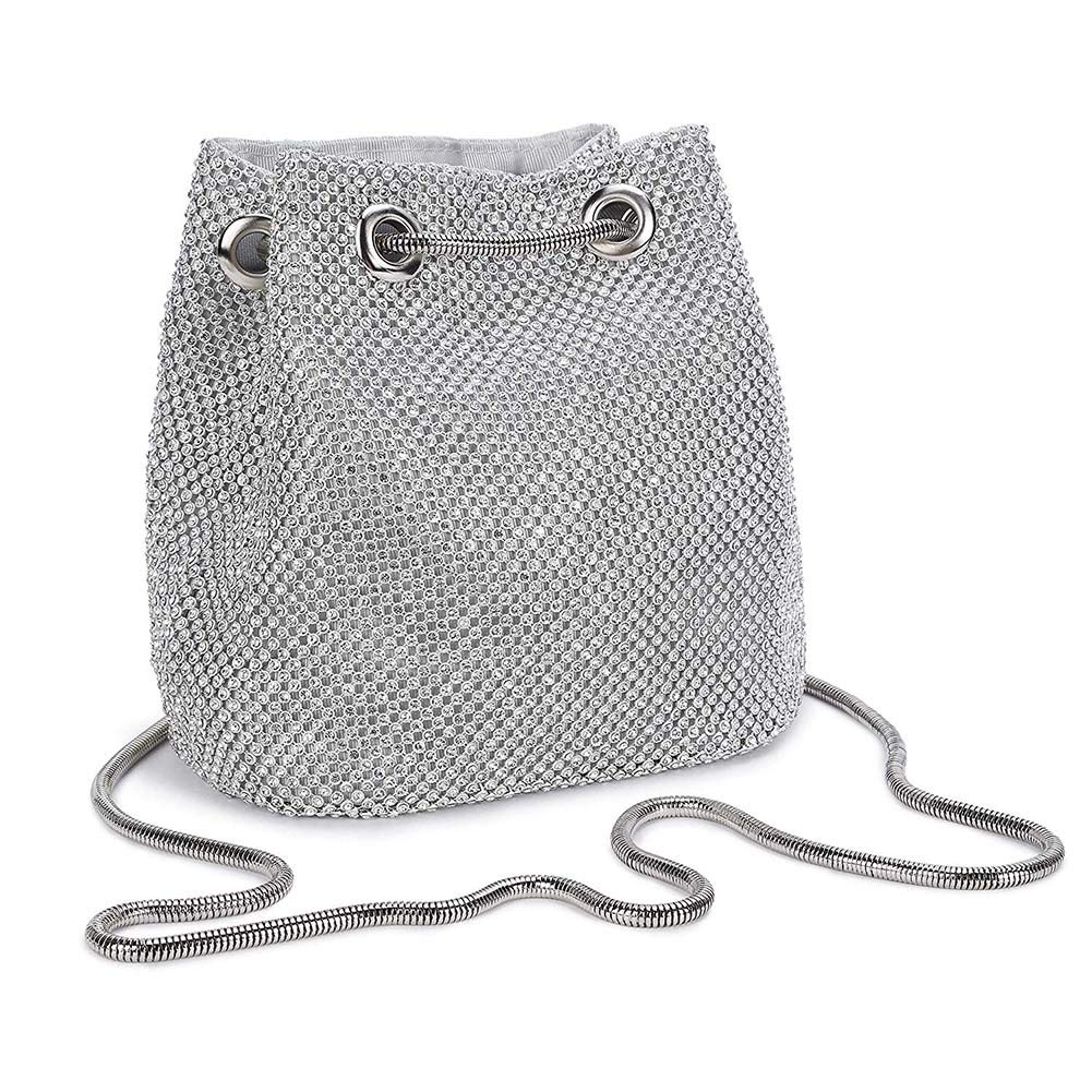 Mini-Clutch mit silbernem Strass
