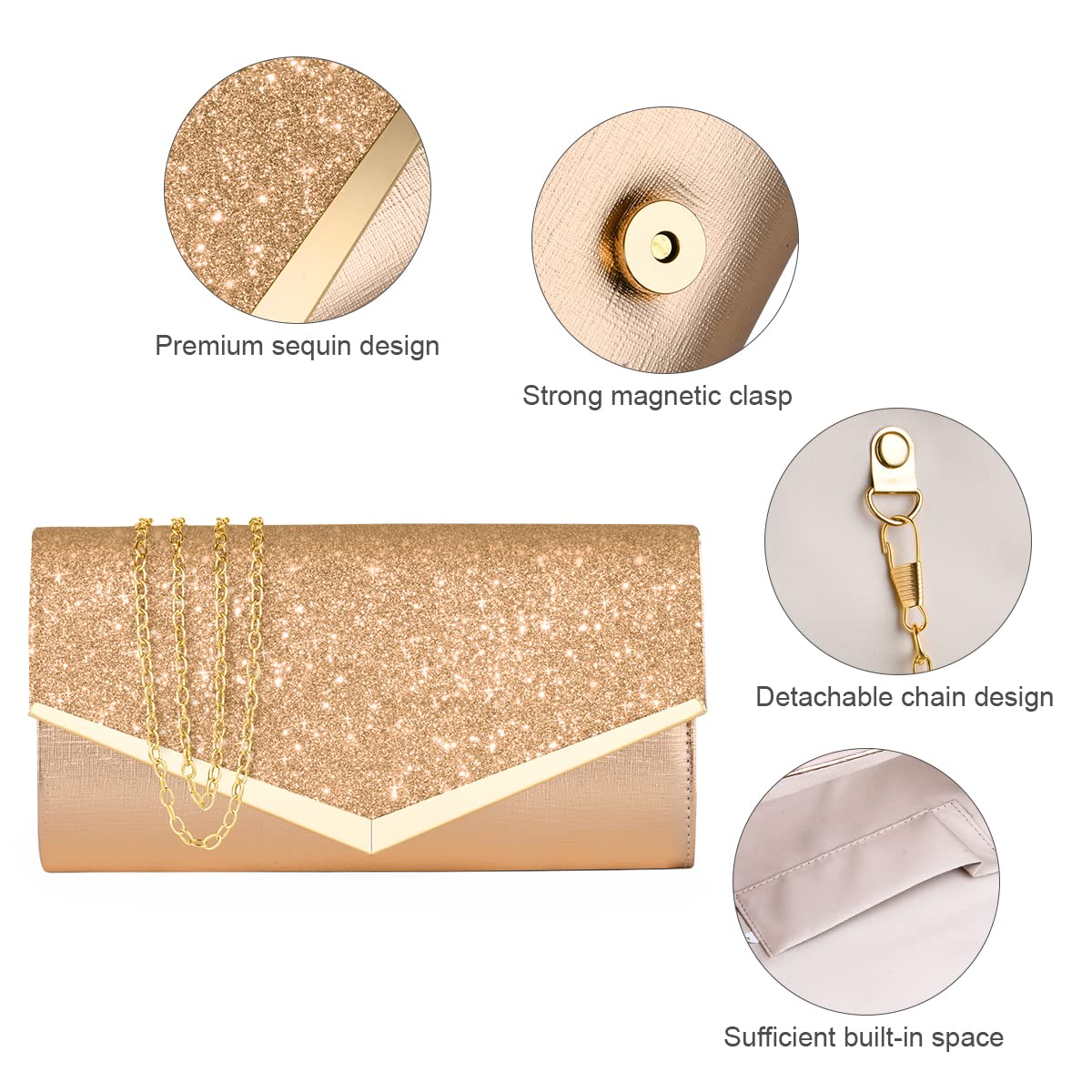 Ceremony Strass Clutch Schultertasche