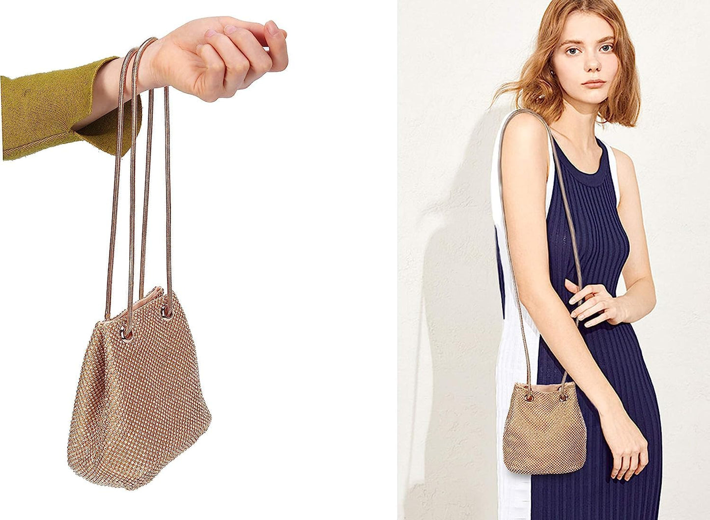 Mini-Clutch mit silbernem Strass