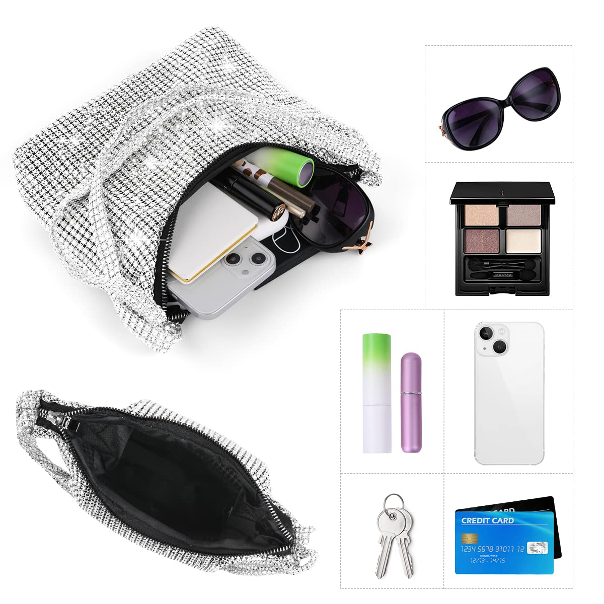 Ceremony Strass Clutch Schultertasche