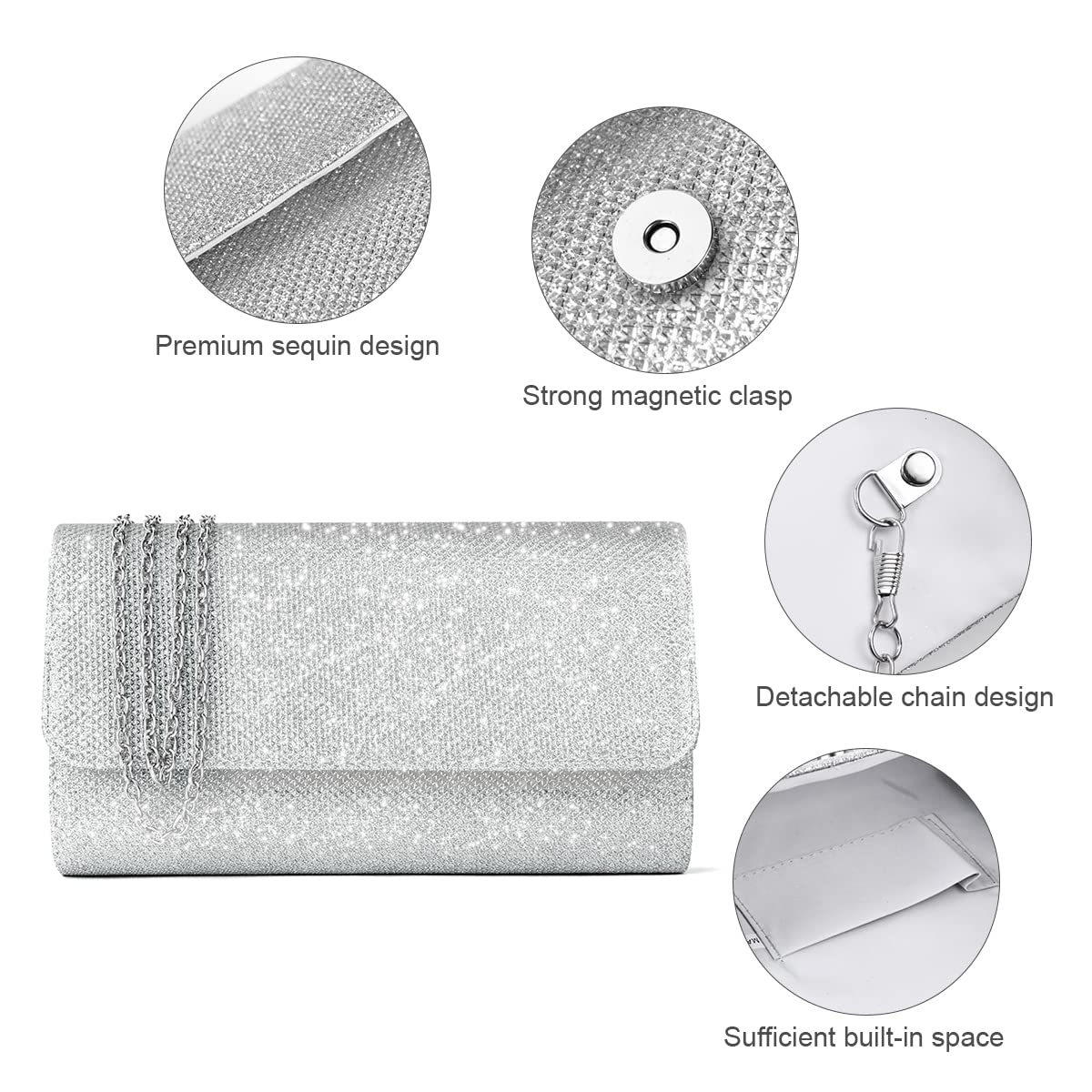 Ceremony Strass Clutch Schultertasche
