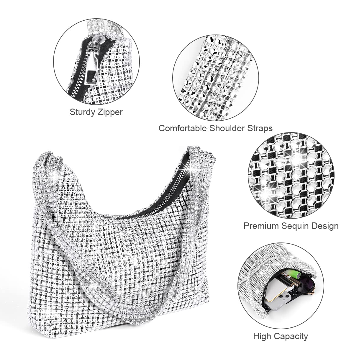 Ceremony Strass Clutch Schultertasche