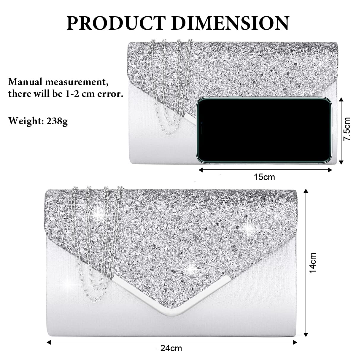Ceremony Strass Clutch Schultertasche