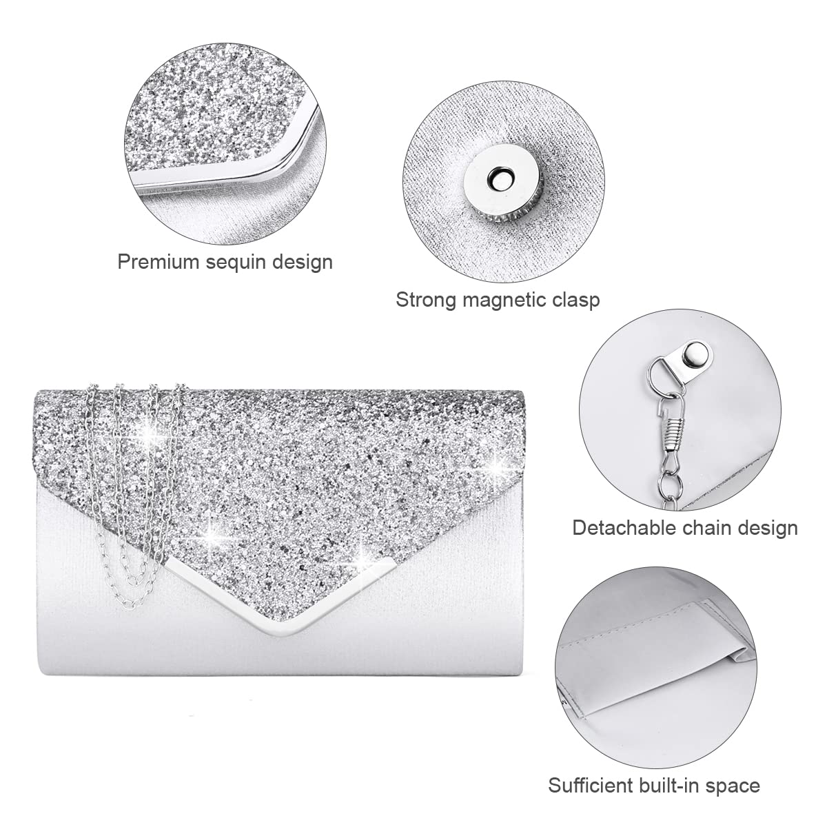 Ceremony Strass Clutch Schultertasche