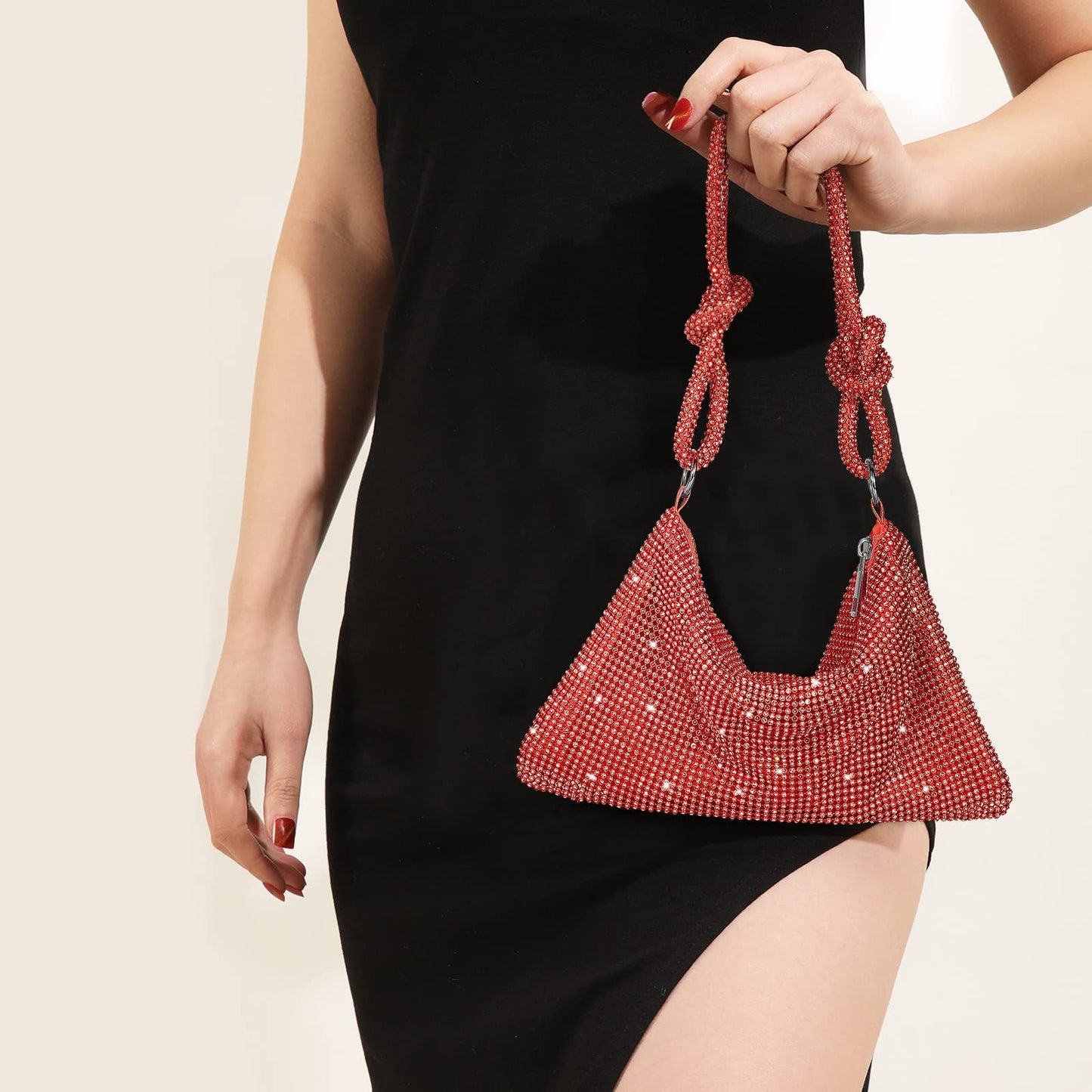 Mini-Clutch mit silbernem Strass