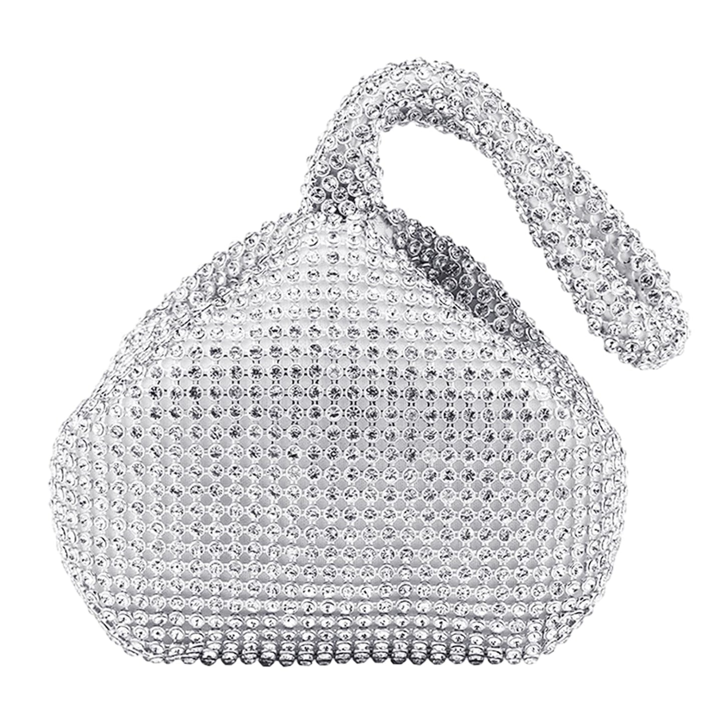 Clutch-Pochette mit silbernem Strass