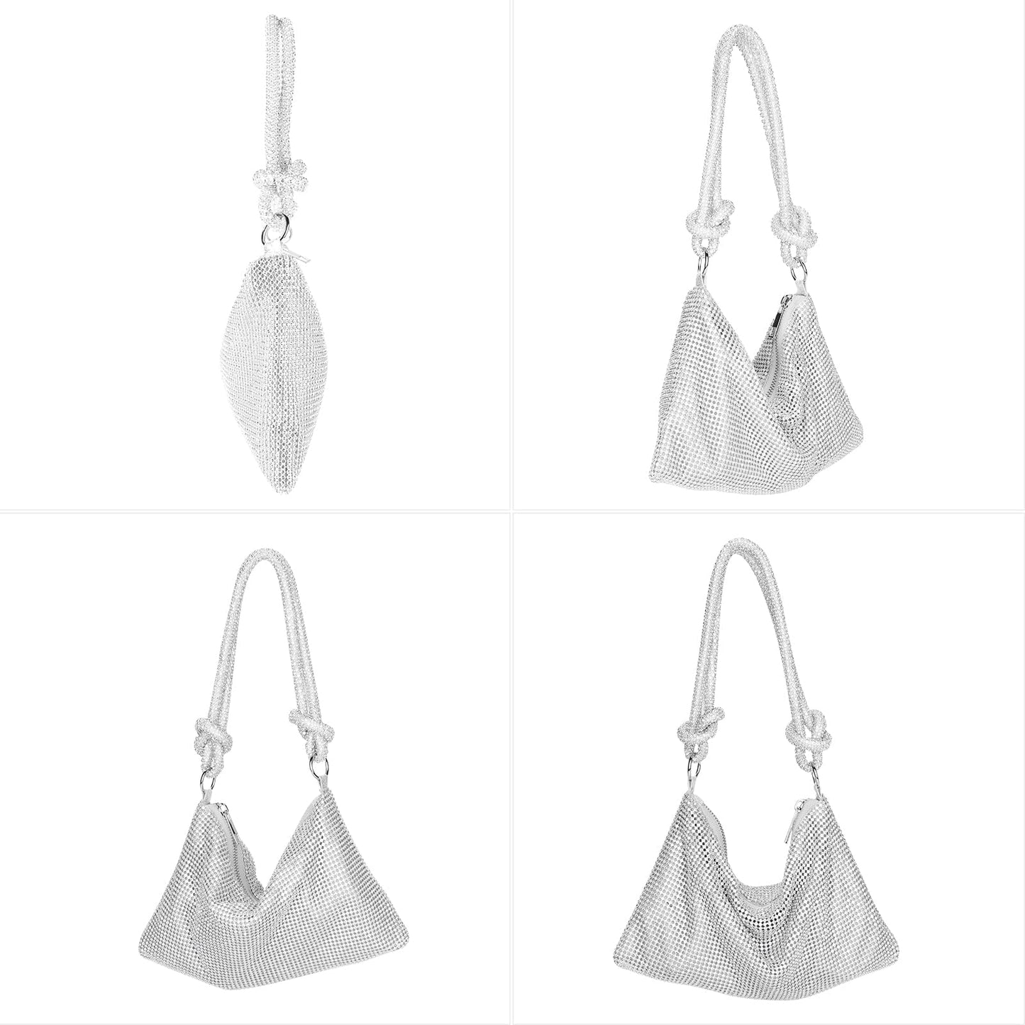 Mini-Clutch mit silbernem Strass