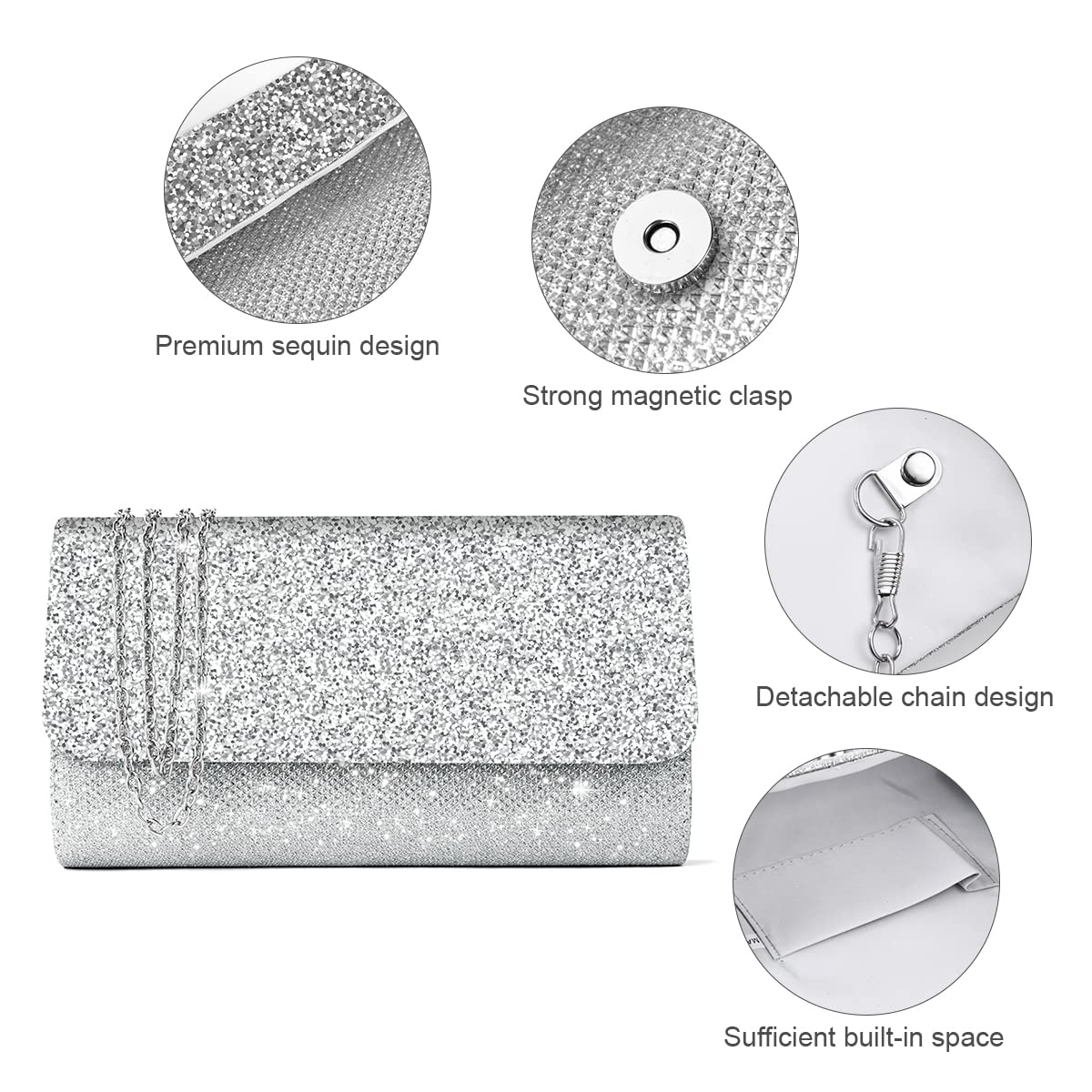 Ceremony Strass Clutch Schultertasche