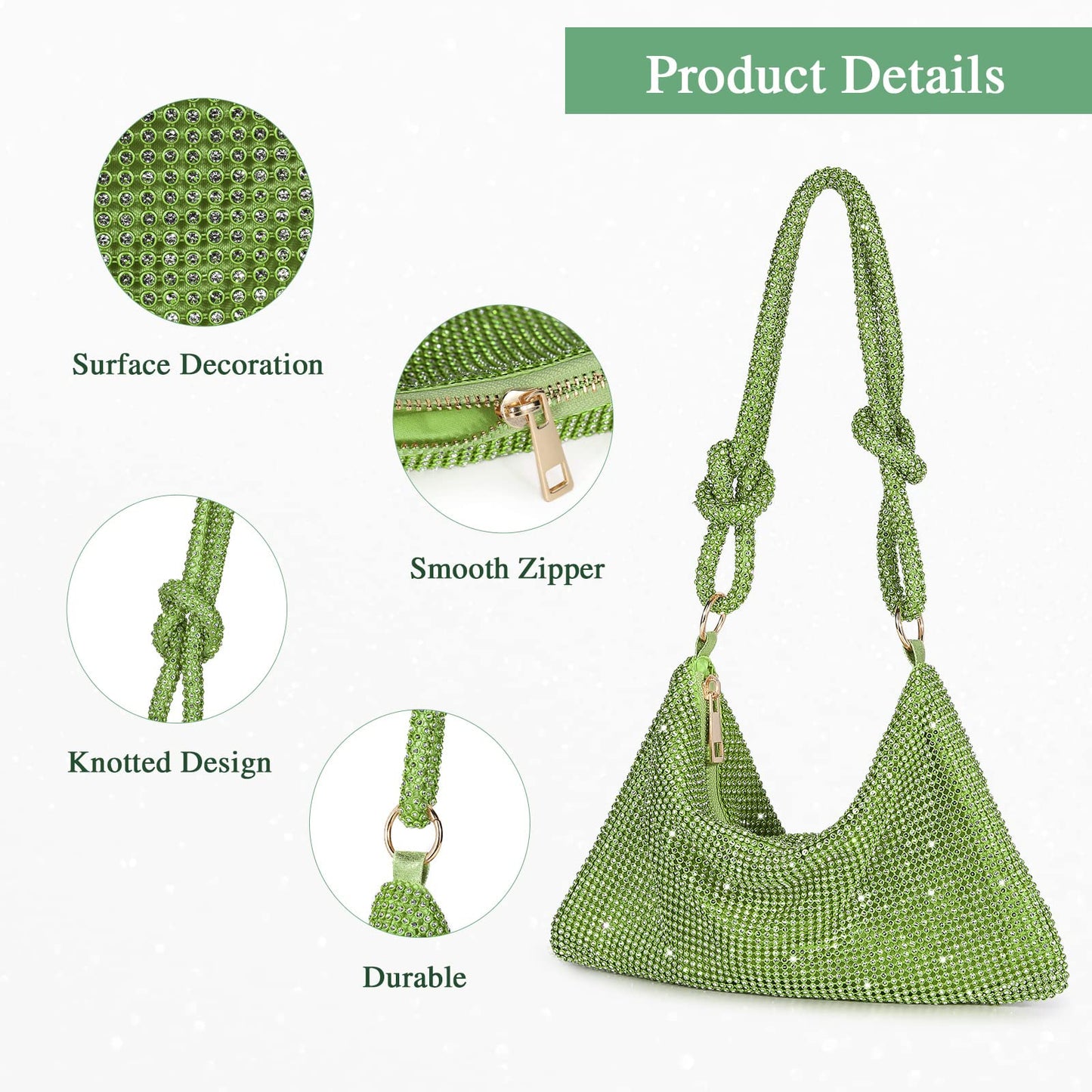 Mini-Clutch mit silbernem Strass