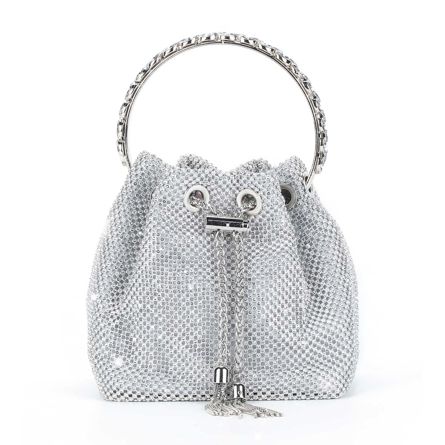 Mini-Clutch mit silbernem Strass