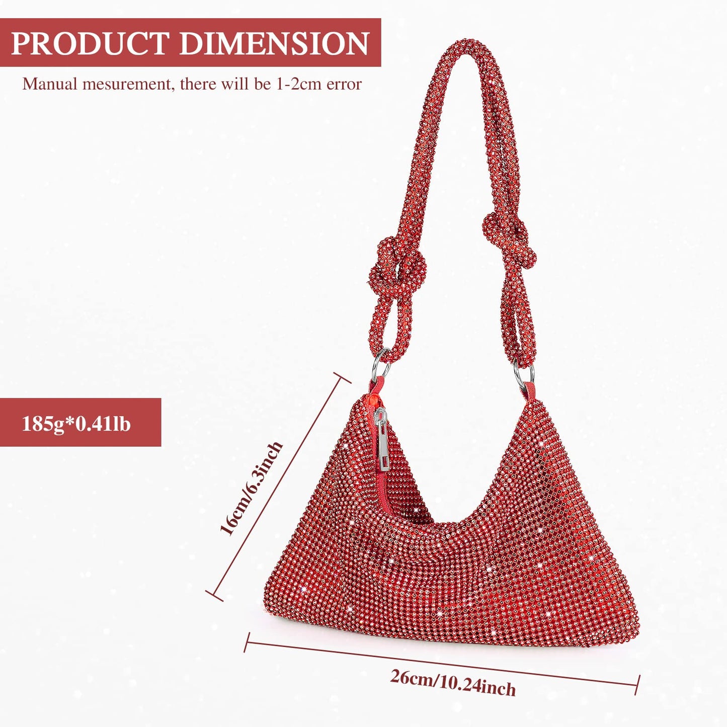 Mini-Clutch mit silbernem Strass