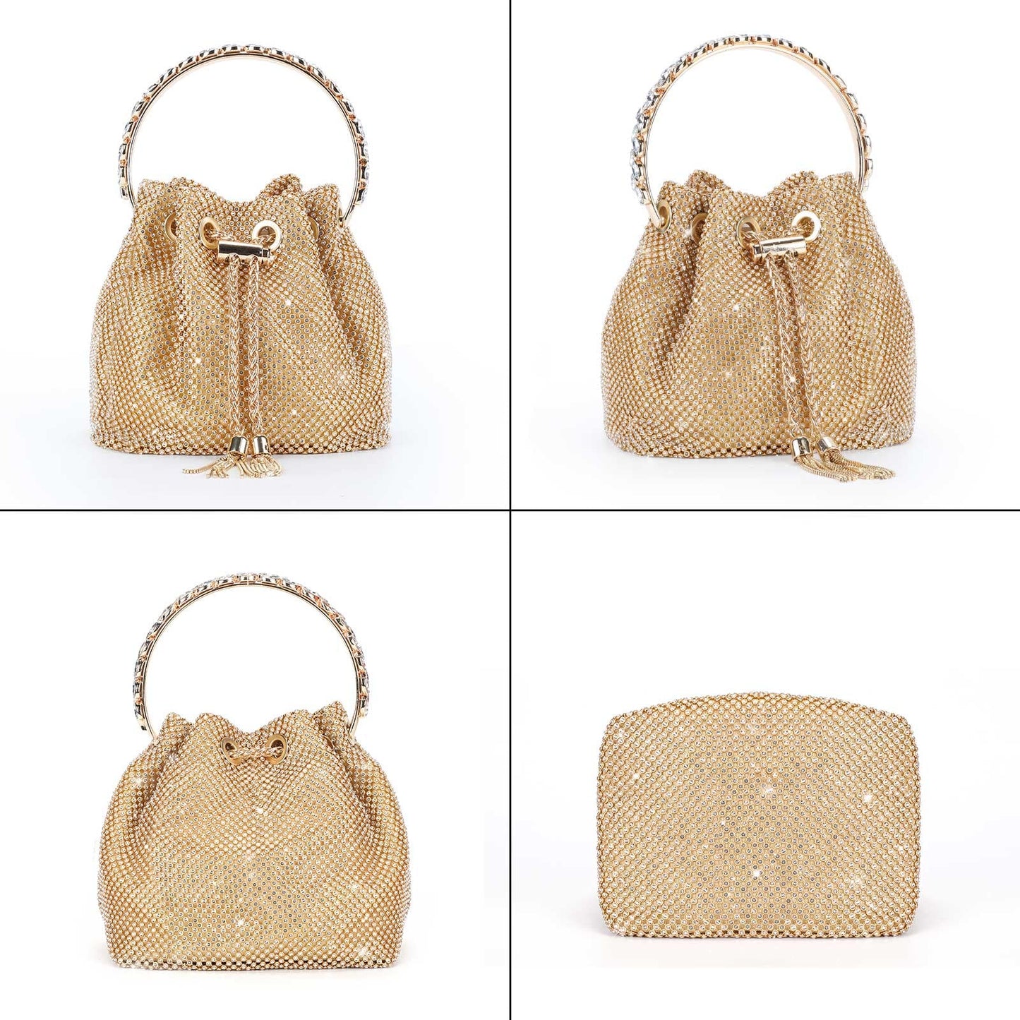 Mini-Clutch mit silbernem Strass