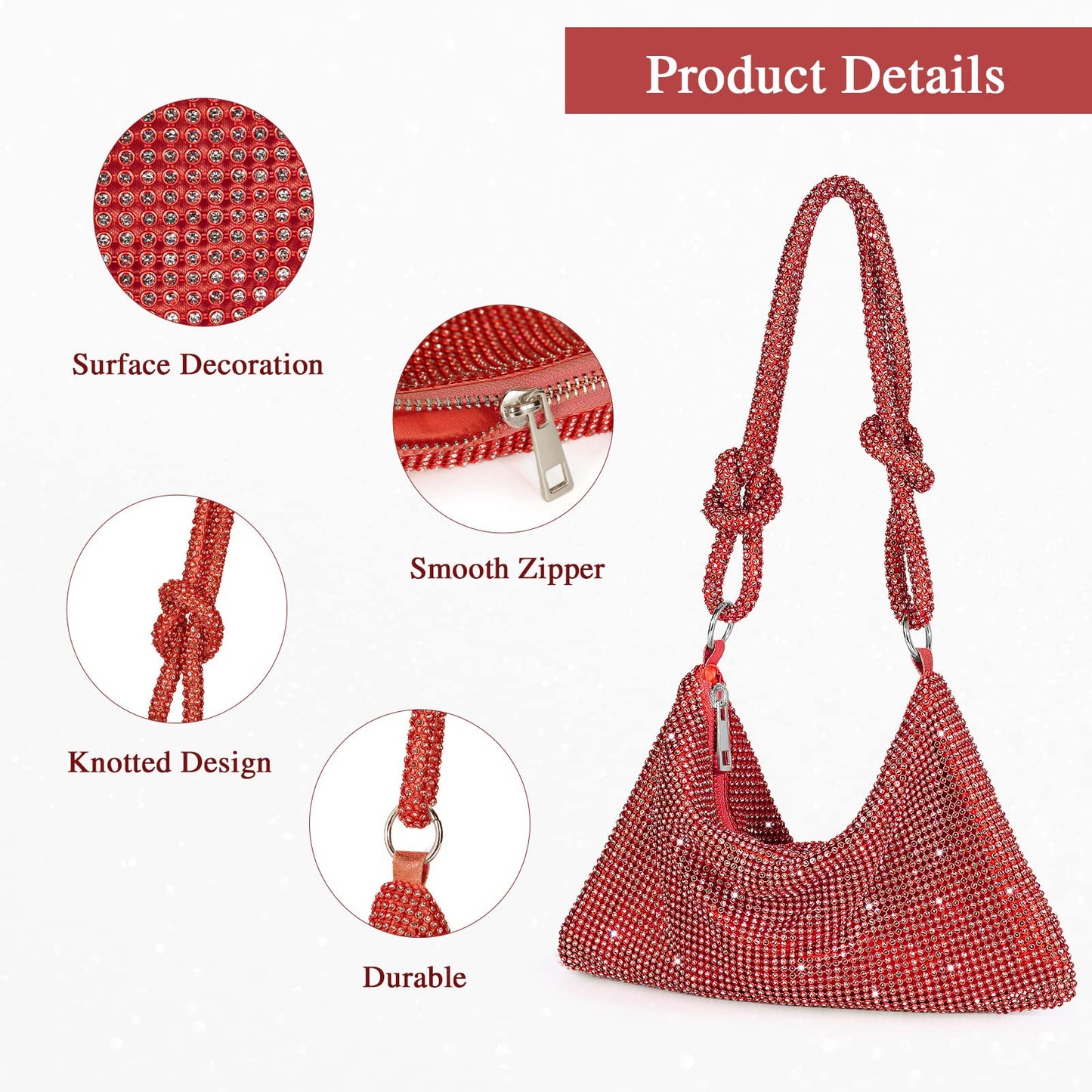 Mini-Clutch mit silbernem Strass