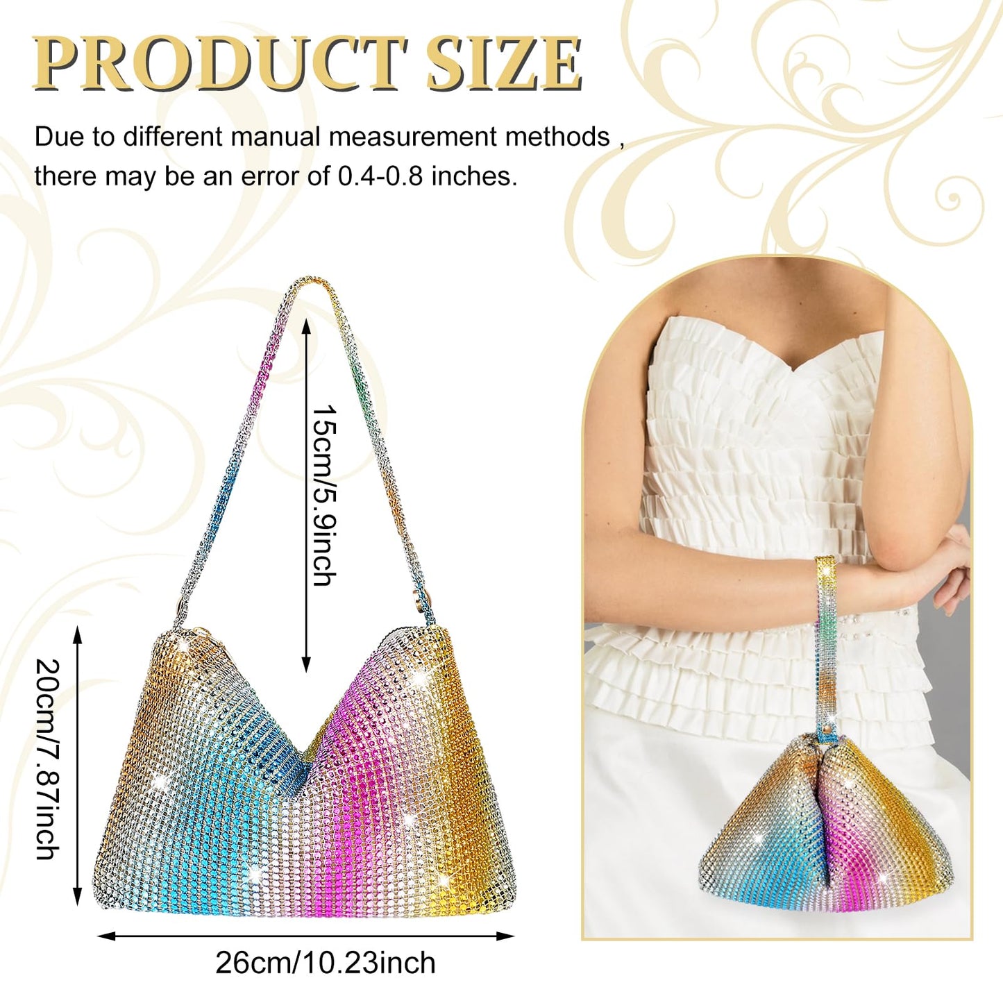 Damen Handtasche mit glitzernden Strasssteinen