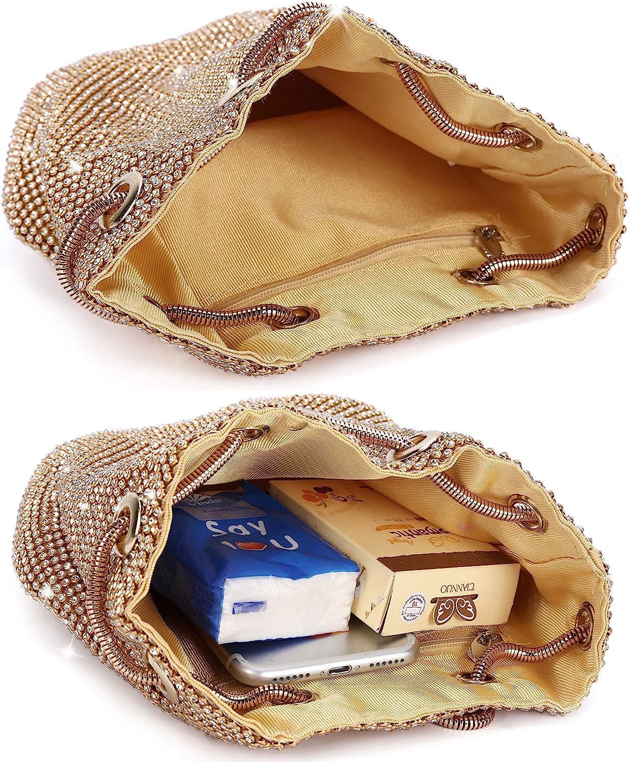 Mini-Clutch mit silbernem Strass