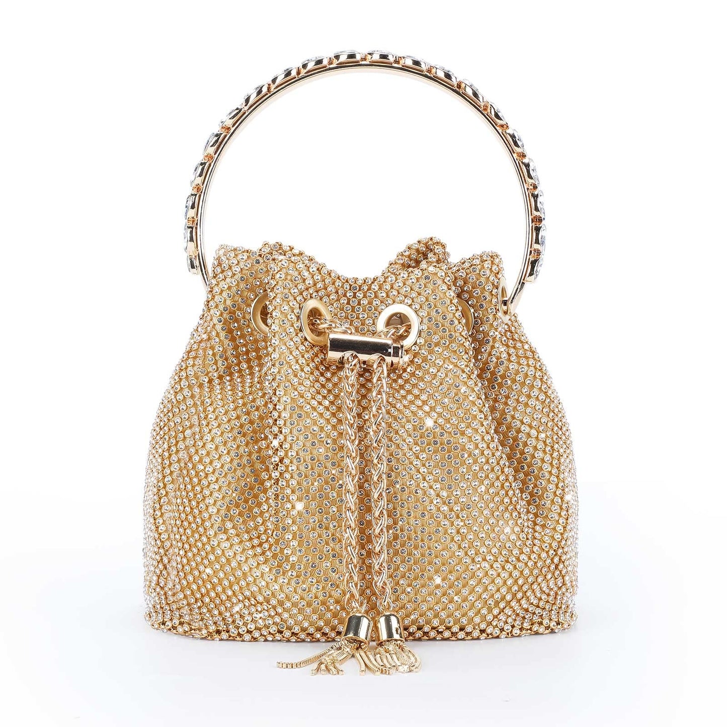 Mini-Clutch mit silbernem Strass
