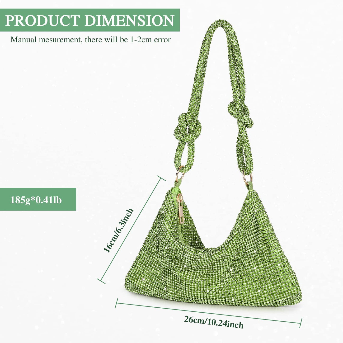 Mini-Clutch mit silbernem Strass