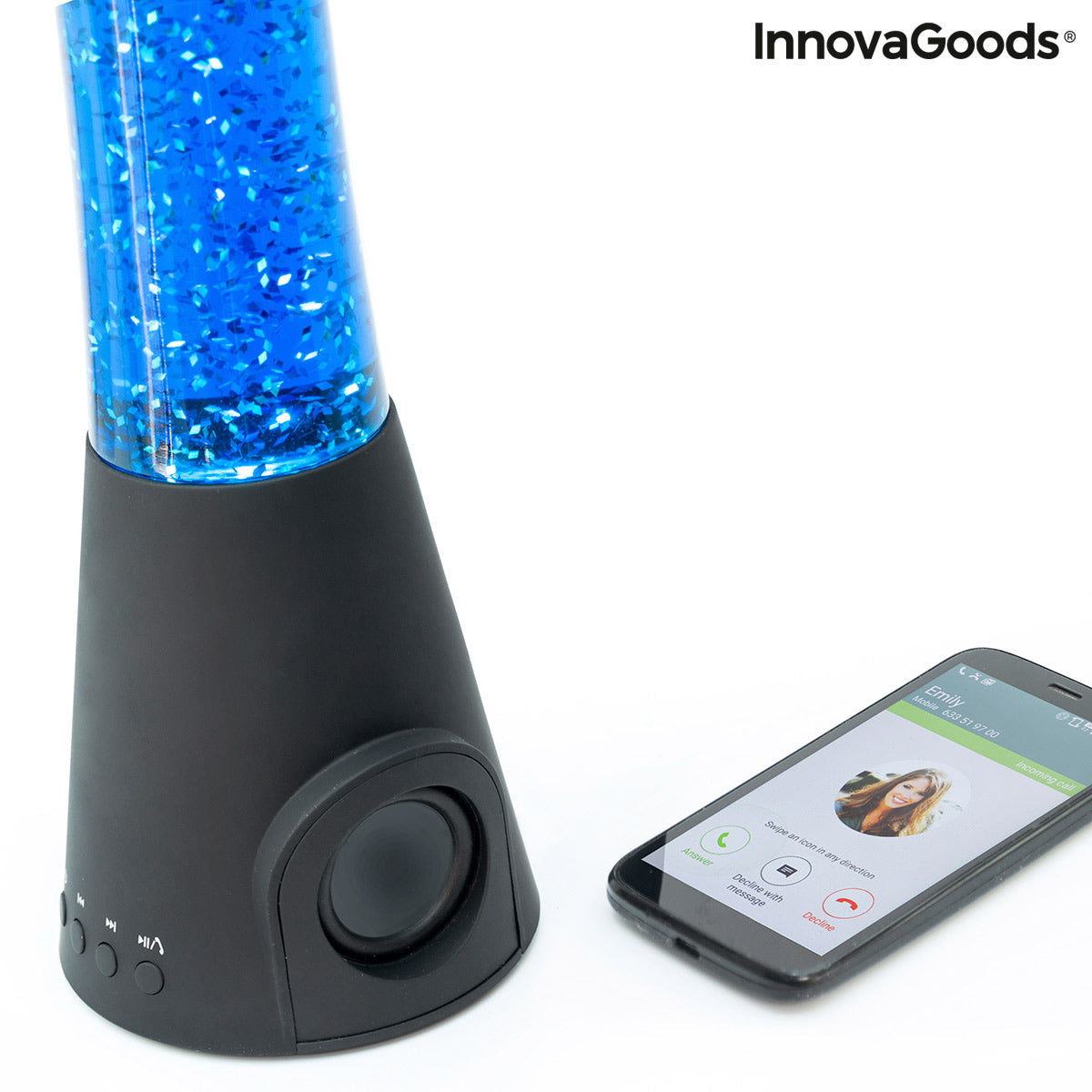 Lampada glitterata con altoparlante e microfono Flow Lamp InnovaGoods