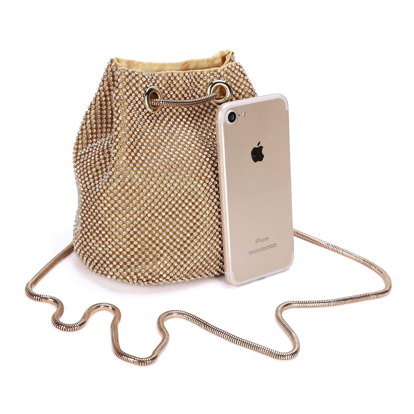 Mini-Clutch mit silbernem Strass