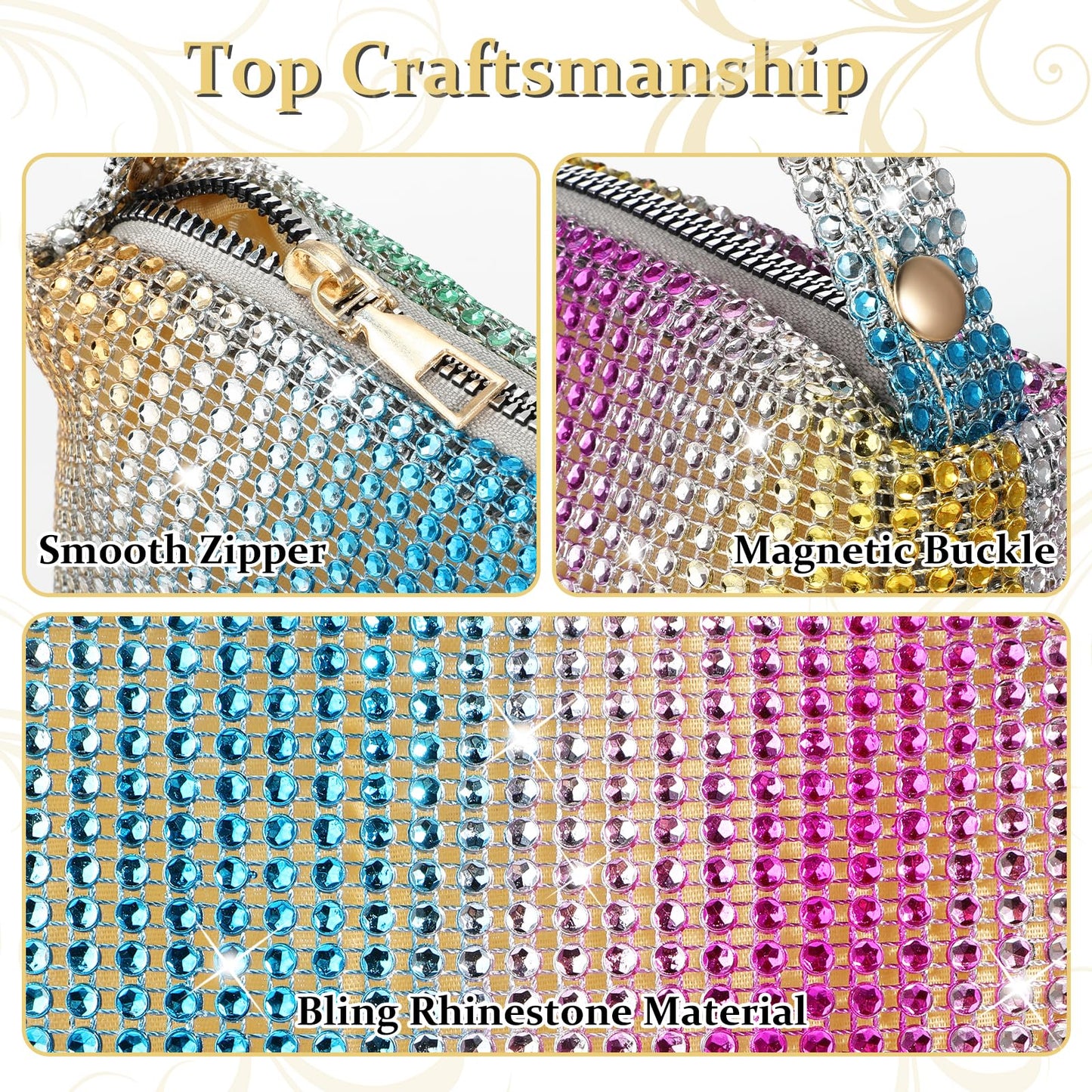 Damen Handtasche mit glitzernden Strasssteinen