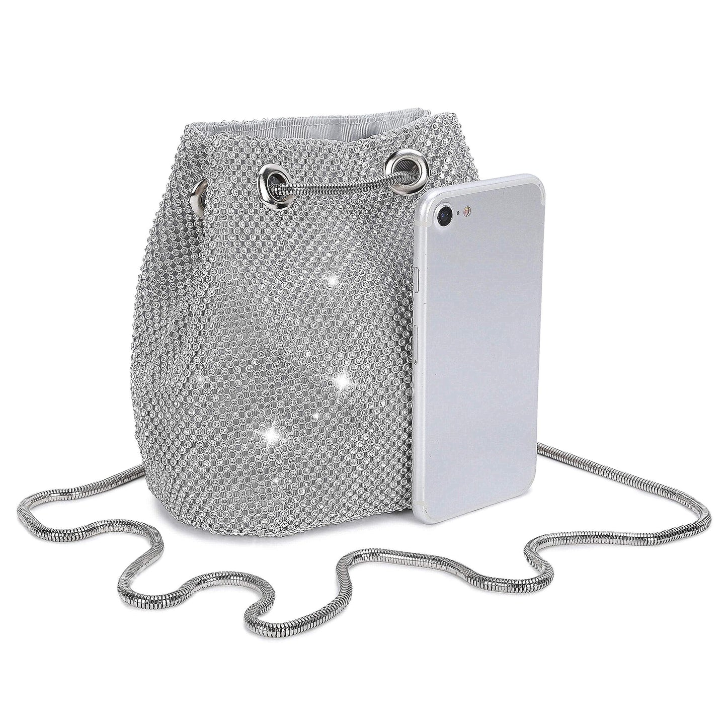 Mini-Clutch mit silbernem Strass