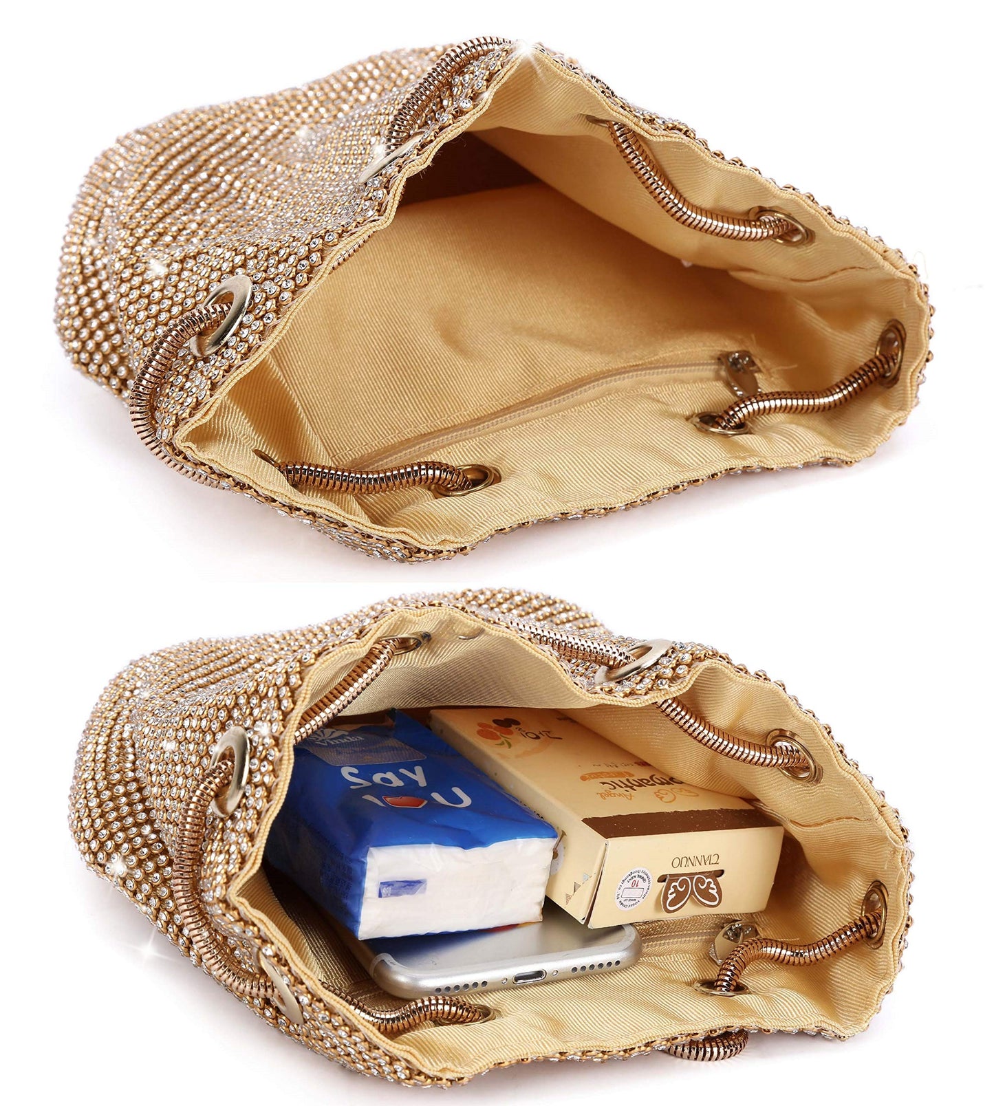 Mini-Clutch mit silbernem Strass