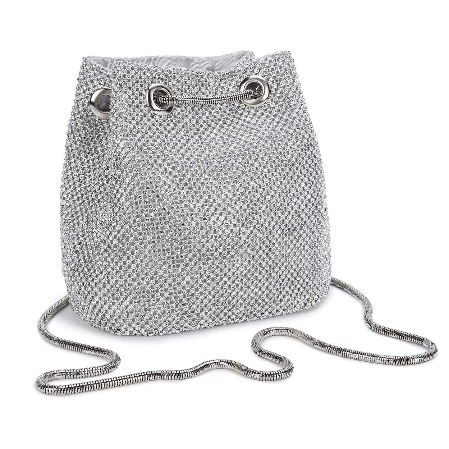 Mini-Clutch mit silbernem Strass