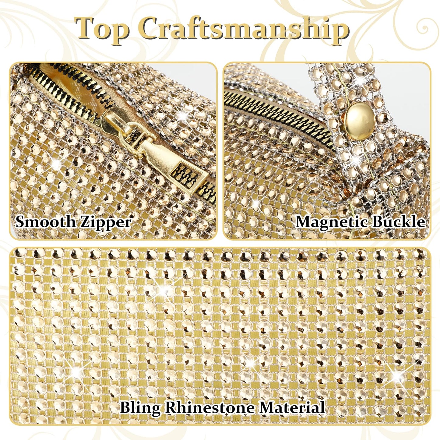 Damen Handtasche mit glitzernden Strasssteinen
