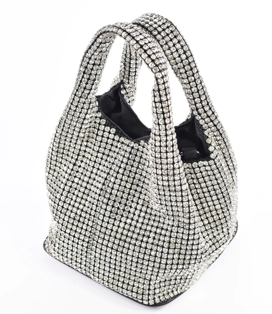 Borsa a mano di lusso con strass per donna