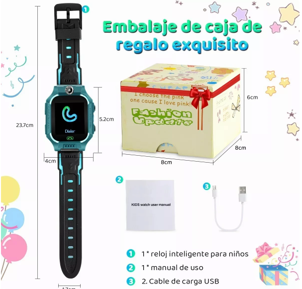 Smartwatch für Kinder mit 4G, WLAN, GPS, KAMERA, SOS-Anruf