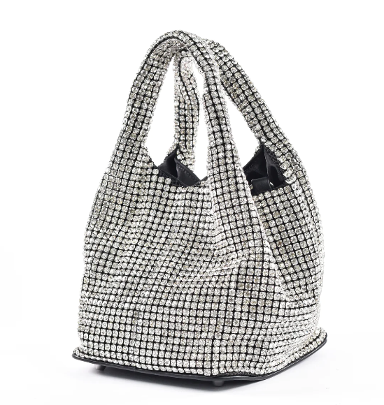 Borsa a mano di lusso con strass per donna