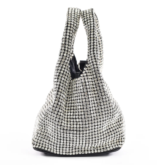 Borsa a mano di lusso con strass per donna