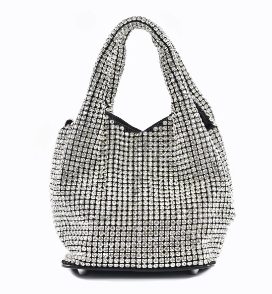 Borsa a mano di lusso con strass per donna