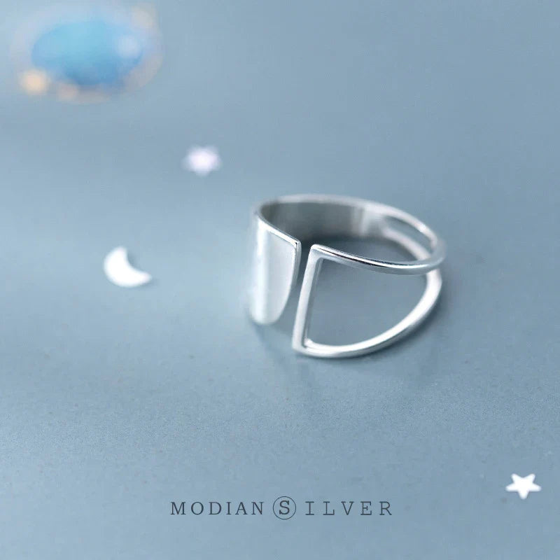Ring 925 Sterling Silber Hohlstern Feiner Schmuck Bijoux