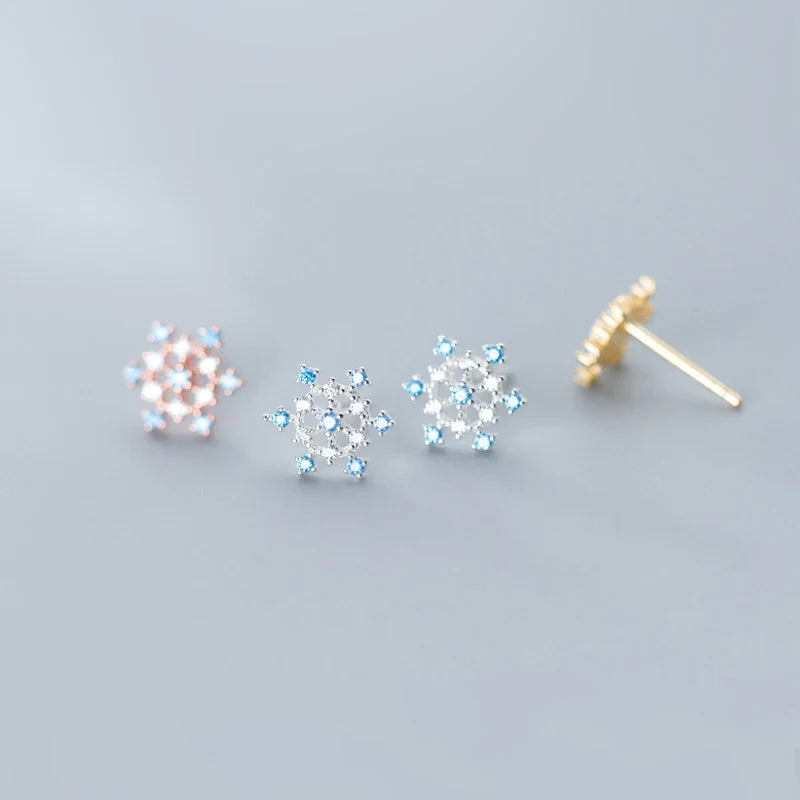 925 Sterling Silver 3 Color Ear Pin Fine Design
