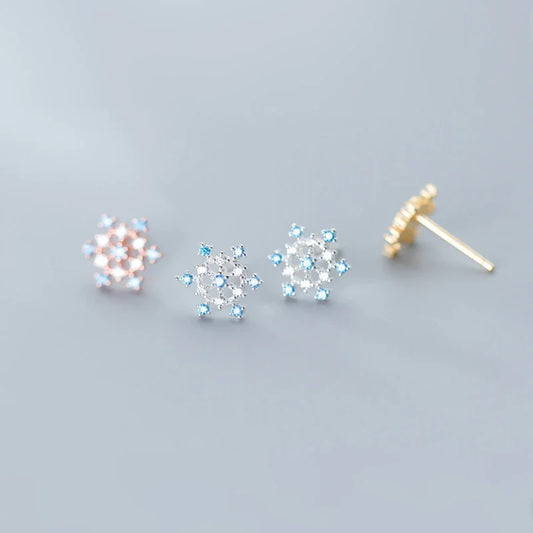 Orecchini a perno in argento sterling 925, design raffinato, 3 colori