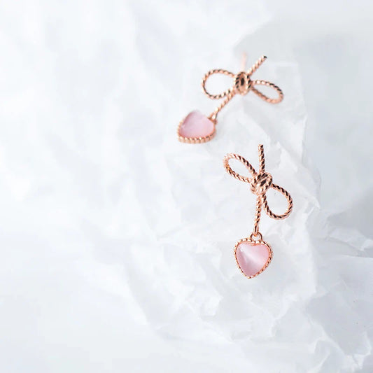 Orecchini classici in argento sterling 925 con fiocco per donna