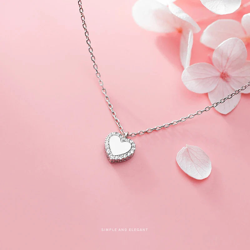Anhänger-Halskette für Damen, 925er Sterlingsilber, Gliederkette, edler Schmuck