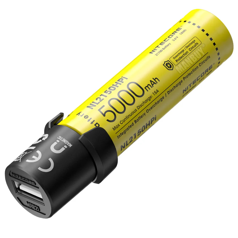 Sistema di batteria ricaricabile intelligente 3 in 1 5000 mAh + Powerbank MPB21 + Torcia elettrica ML21 High CRI